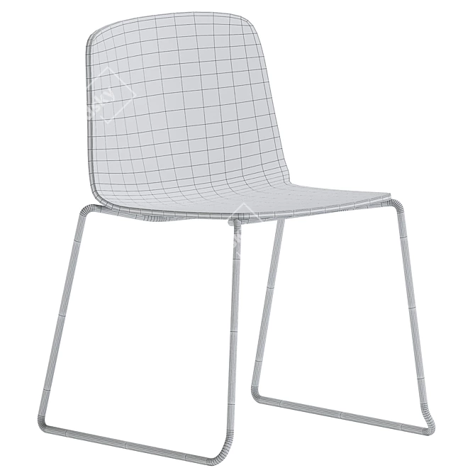 Modern Sled Base Chair: Rama 3D model image 3