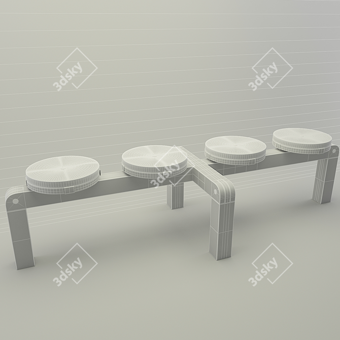 Contemporary Polygon Bench 3D model image 1