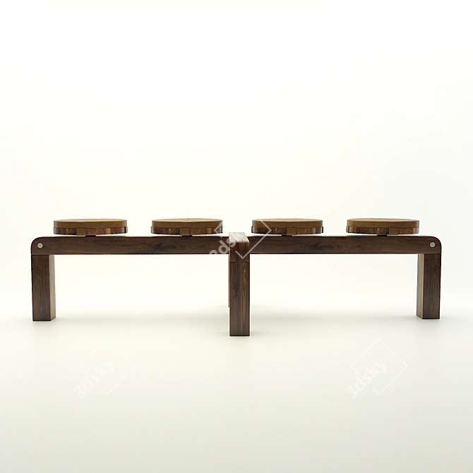 Contemporary Polygon Bench 3D model image 6