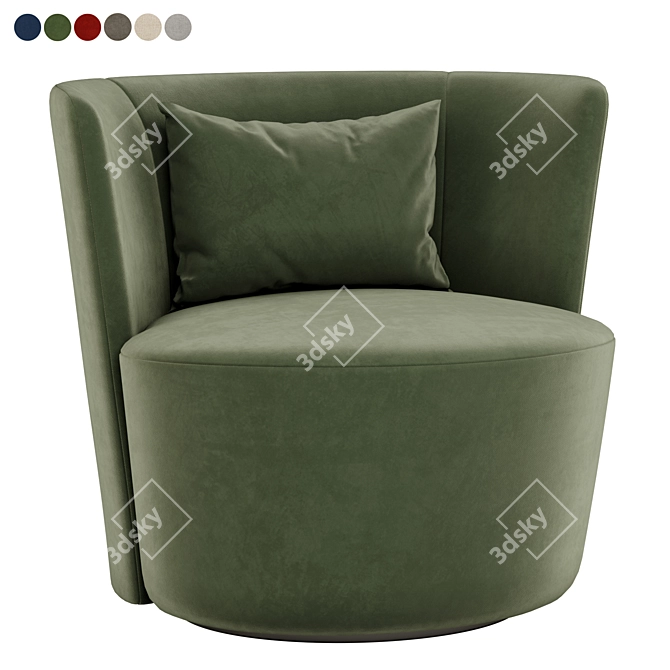 Stylish Emily Armchair: 6 Colors, Multiple Materials 3D model image 1