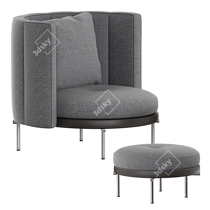 Modern Minotti TORII Armchair 3D model image 9