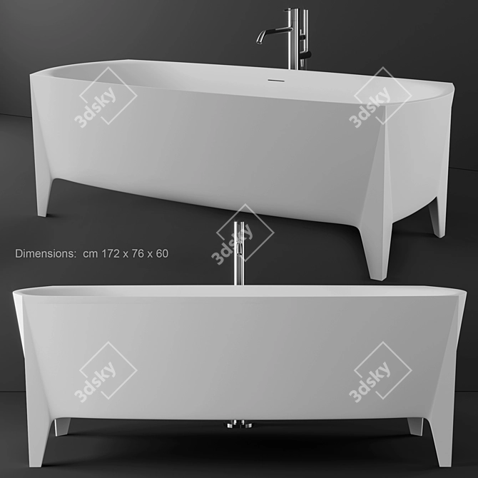 EDONIA Solid Surface Bathtub 3D model image 1