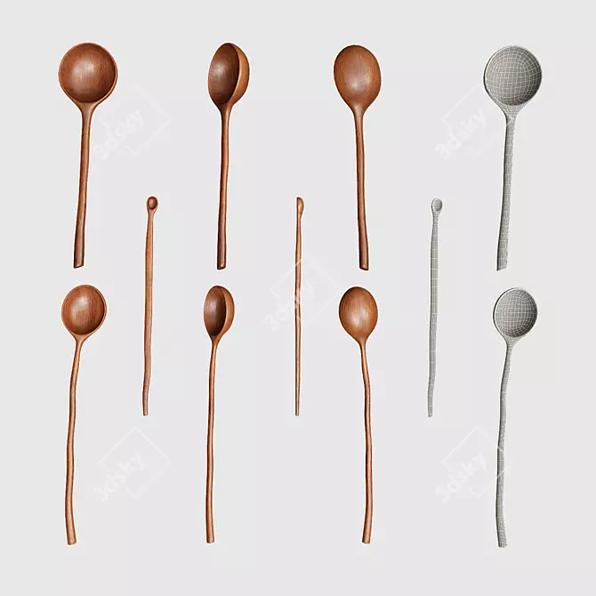 Vintage Kitchen Utensils Collection 3D model image 2