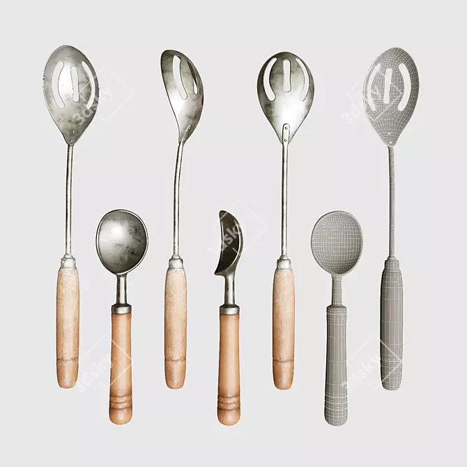 Vintage Kitchen Utensils Collection 3D model image 3