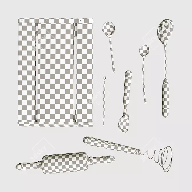 Vintage Kitchen Utensils Collection 3D model image 7