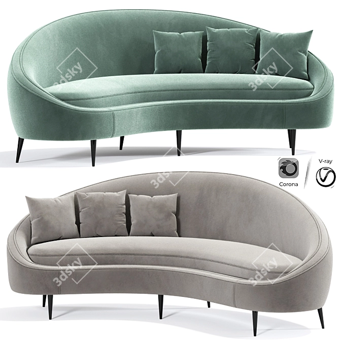 Curved Ether Peddler Sofa 3D model image 1