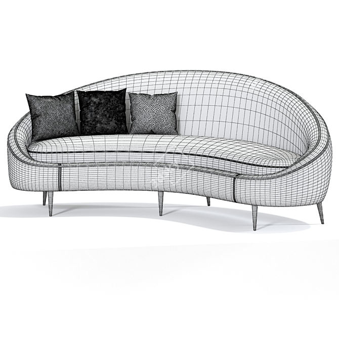 Curved Ether Peddler Sofa 3D model image 2