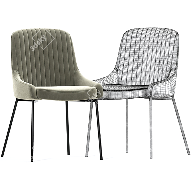 Modern Upholstered Accent Chair 3D model image 2