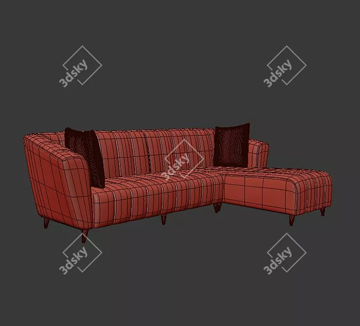 Modern 3-Seater Sofa 3D model image 3