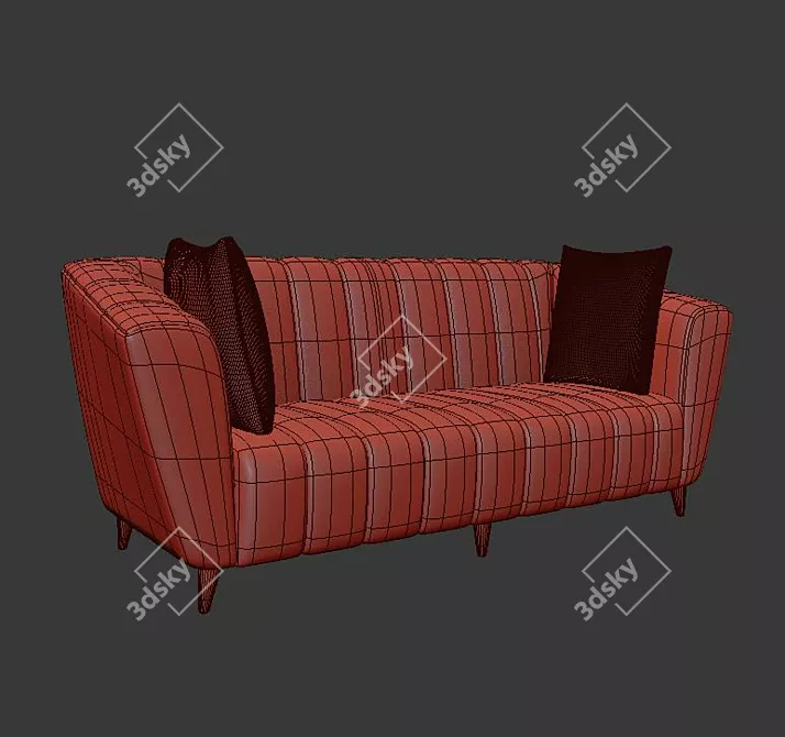 Kaj 3 Seater Sofa: Stylish and Spacious 3D model image 3