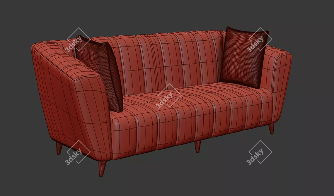 Kaj 3 Seater Sofa: Stylish and Spacious 3D model image 4