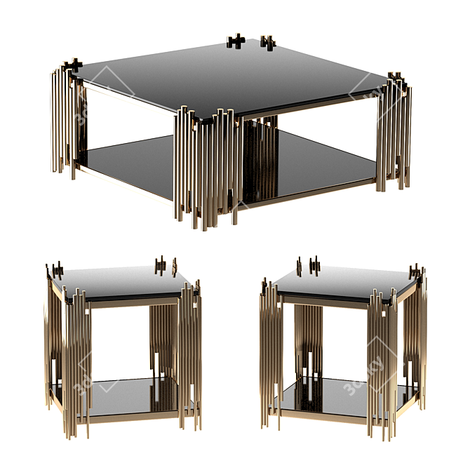 Modern Square Coffee Table with Sleek Design 3D model image 1