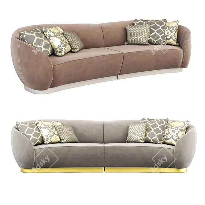 Sleek Dove Gray Equinox Sofa 3D model image 2