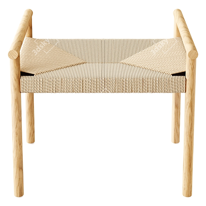 Zara Home Braided Bench - Compact 3D model image 1