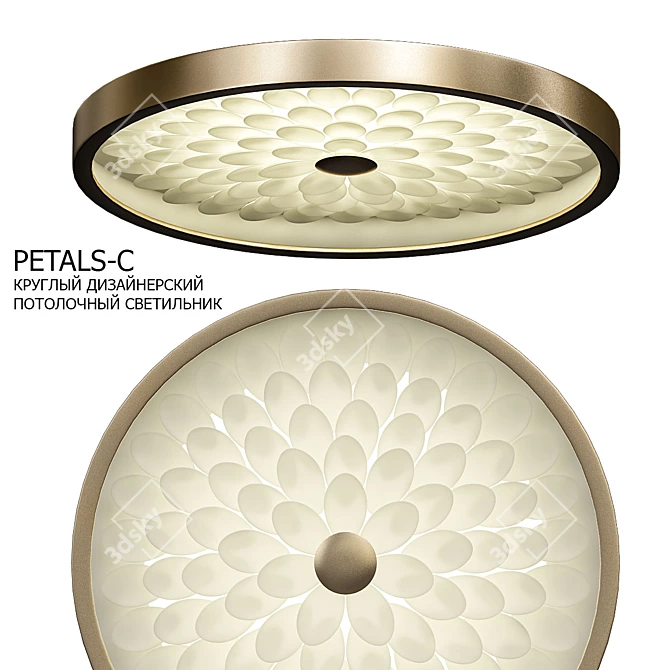 Stylish Petals Ceiling Light 3D model image 1