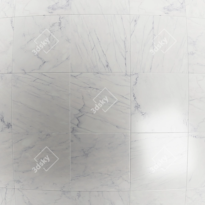 Carrara White Marble Tile Collection 3D model image 2