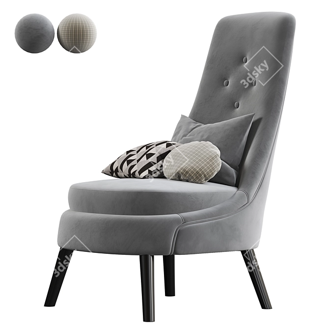 FIONA Armchair: Exquisite Design by Hamilton Conte 3D model image 1