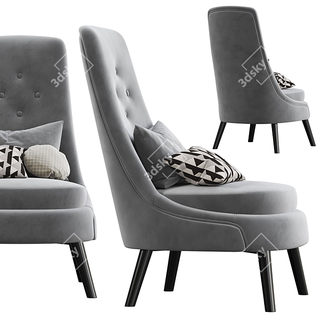 FIONA Armchair: Exquisite Design by Hamilton Conte 3D model image 2