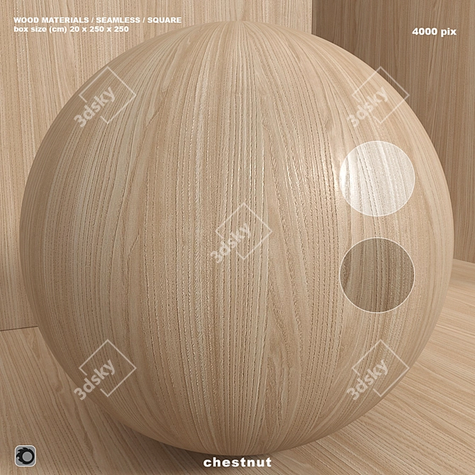 Seamless Chestnut Wood Box Set 3D model image 1