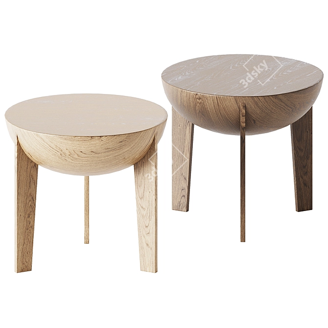 Elegant Osaka Side Table 3D model image 1