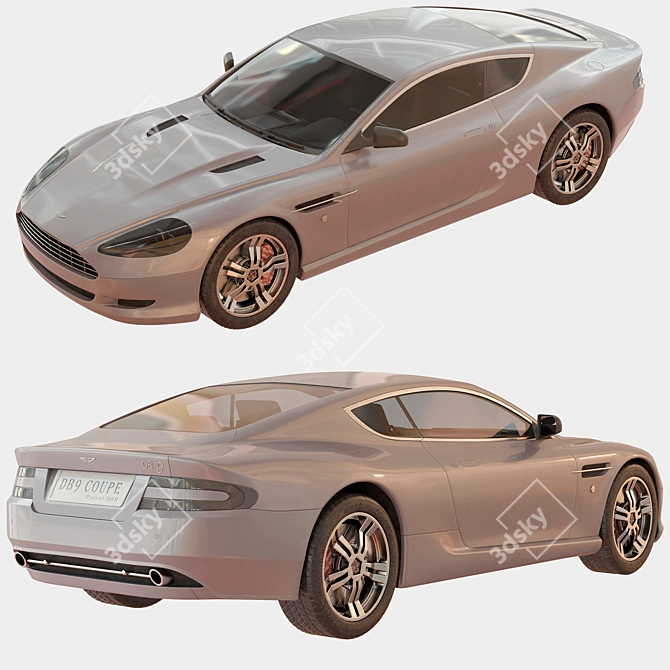 Sleek Aston Martin DB9 Car 3D model image 2