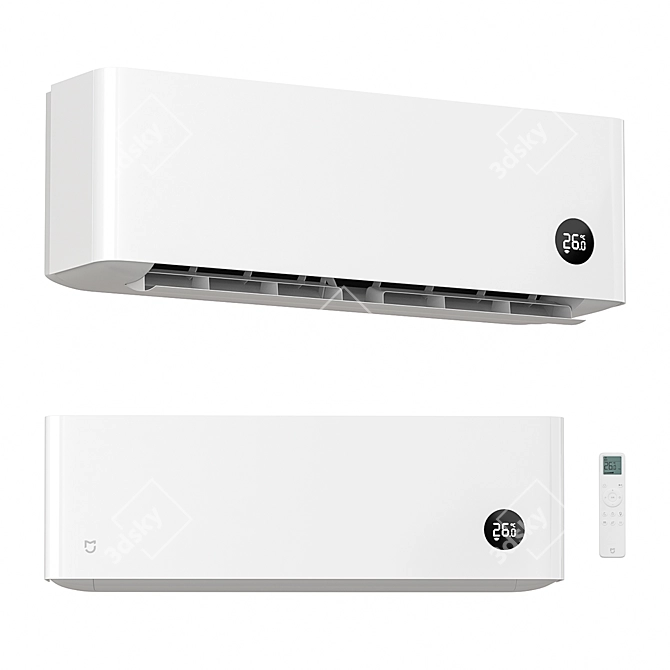 Xiaomi Smart Aircon: Wall-mounted Cooling 3D model image 1