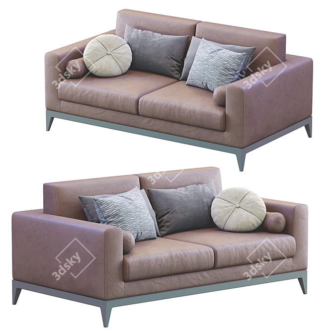 Copenhaga Leather Sofa: Elegant and Luxurious 3D model image 2