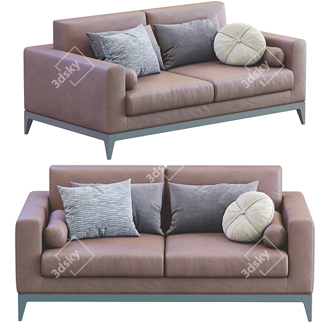 Copenhaga Leather Sofa: Elegant and Luxurious 3D model image 3