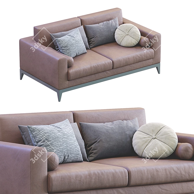 Copenhaga Leather Sofa: Elegant and Luxurious 3D model image 4