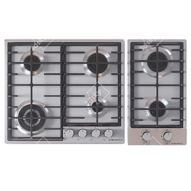 Maunfeld Gas Hob Set: Stylish and Efficient 3D model image 1