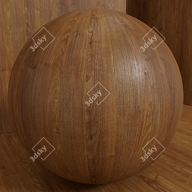 Seamless Acacia Wood Set 116 3D model image 2