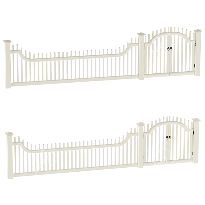 Durable PVC Fence Solution 3D model image 1