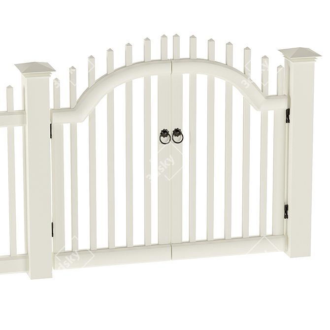 Durable PVC Fence Solution 3D model image 2