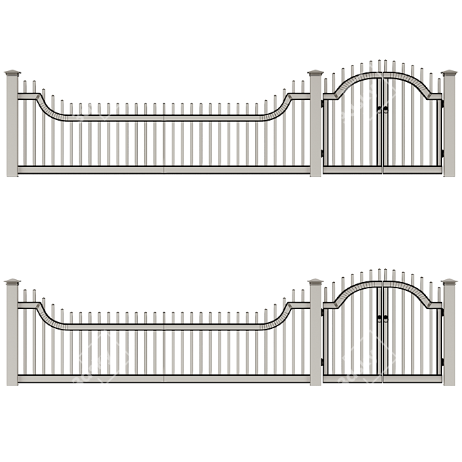 Durable PVC Fence Solution 3D model image 4