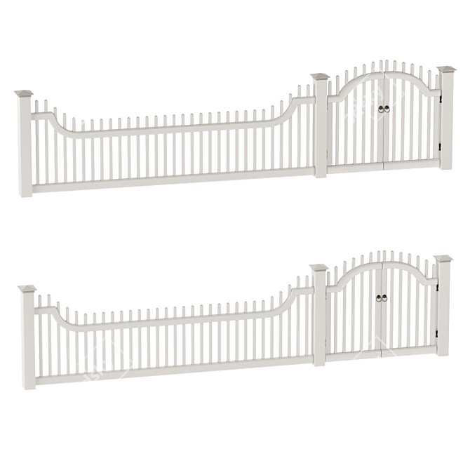 Durable PVC Fence Solution 3D model image 5