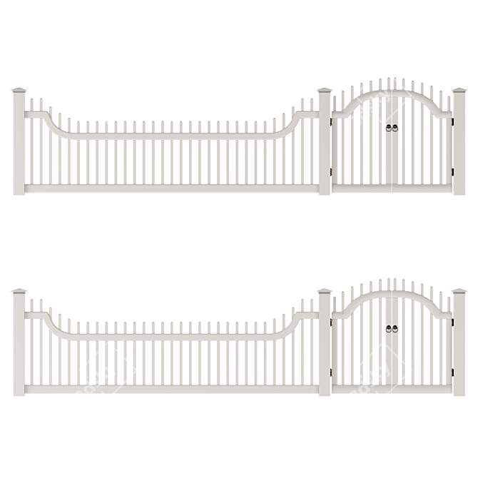 Durable PVC Fence Solution 3D model image 6