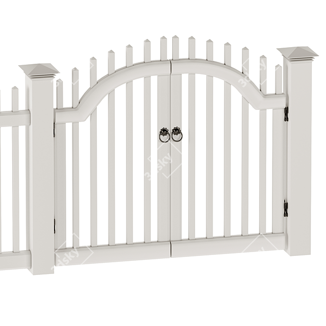 Durable PVC Fence Solution 3D model image 7