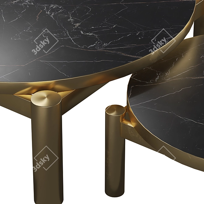 Marble Ceramic Coffee Tables: Luxury Elegance 3D model image 3