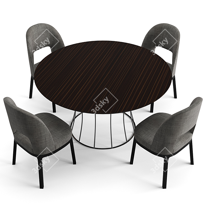 Elegant Flexform Mood Dining Set 3D model image 2