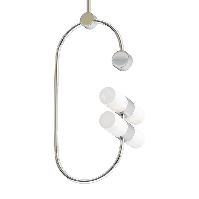 Sleek Oval Pendant: Rae 3D model image 1