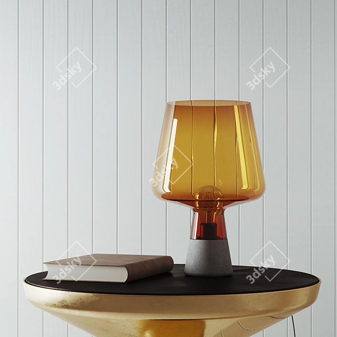 Nordic Glass Cement Table Lamp Set 3D model image 2