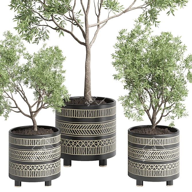 Handmade Pottery Indoor Plant Vase 3D model image 2