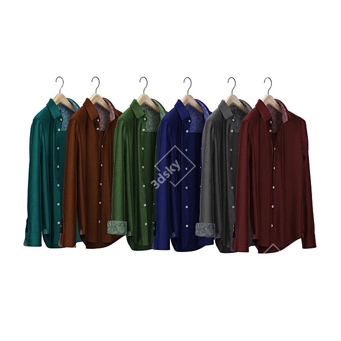 Vibrant Hanger Shirts: High-Quality & Stylish 3D model image 2