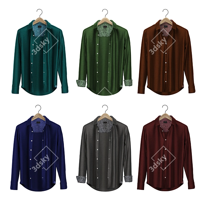 Vibrant Hanger Shirts: High-Quality & Stylish 3D model image 3