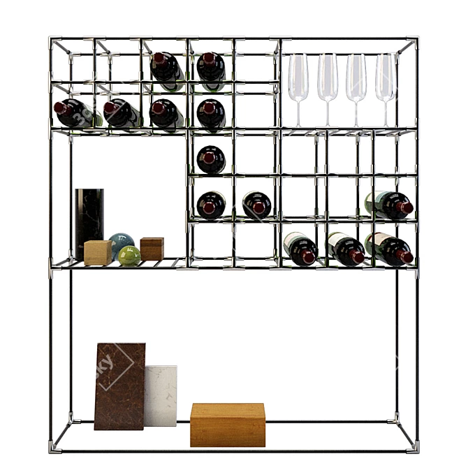 Elegant Wine Shelf: Stylish and Functional 3D model image 1