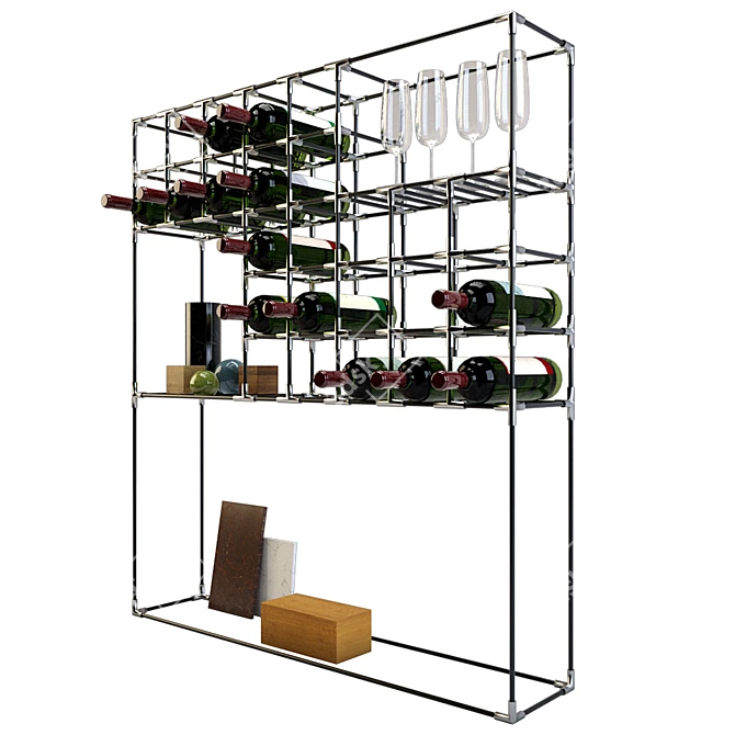 Elegant Wine Shelf: Stylish and Functional 3D model image 2