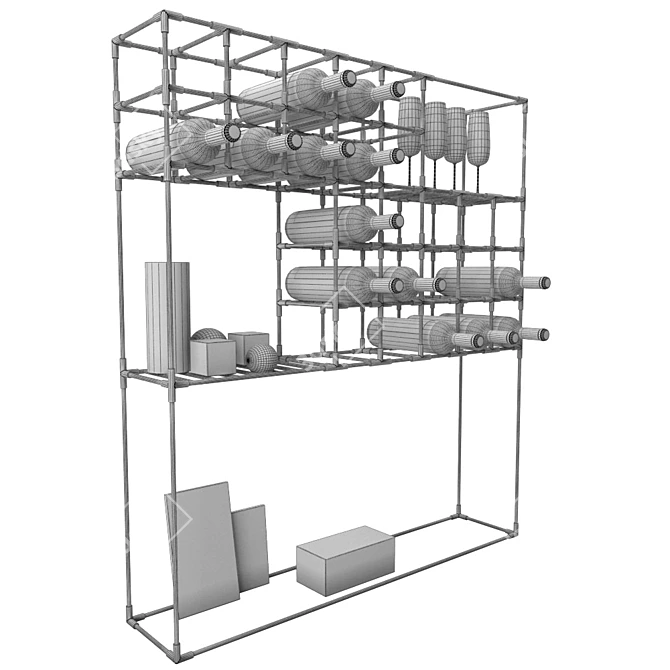 Elegant Wine Shelf: Stylish and Functional 3D model image 5