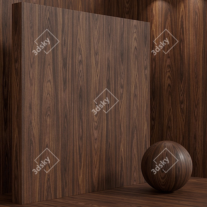 Seamless Rosewood Wood Set 3D model image 4