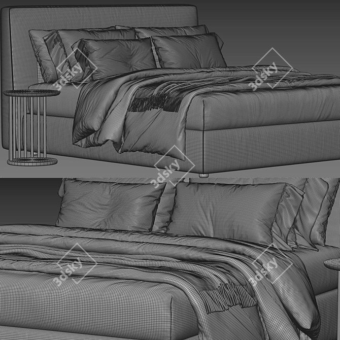 Modern Flou MyPlace Bed 3D model image 4