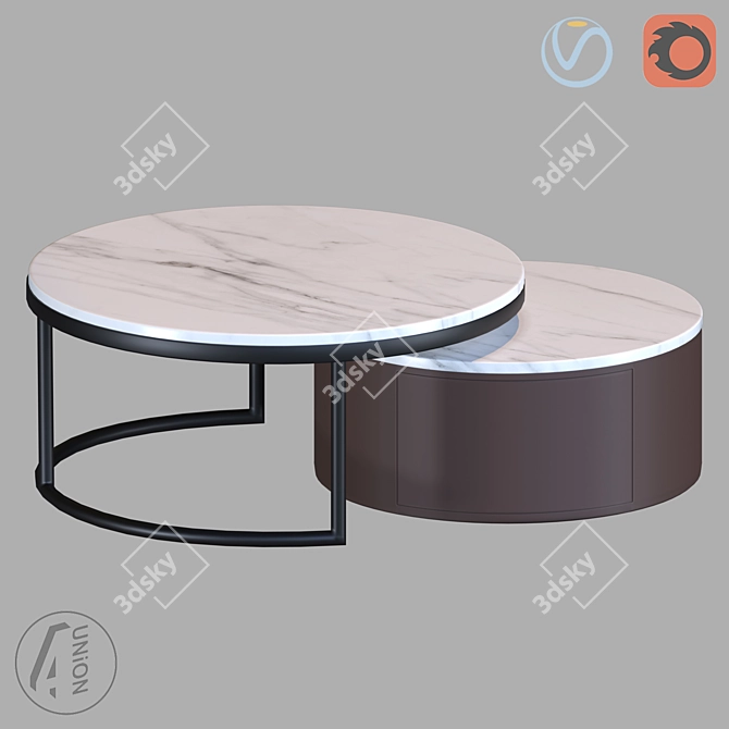 Modern Round Coffee Table - Multiple Sizes 3D model image 3